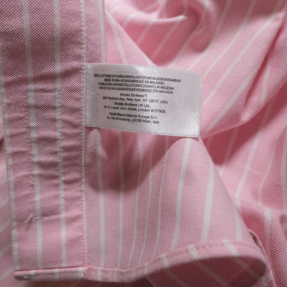 Brooks Brothers Traditional Fit Non-Iron Short Sleeve Button Down Pink 15.5 - Picture 6 of 6